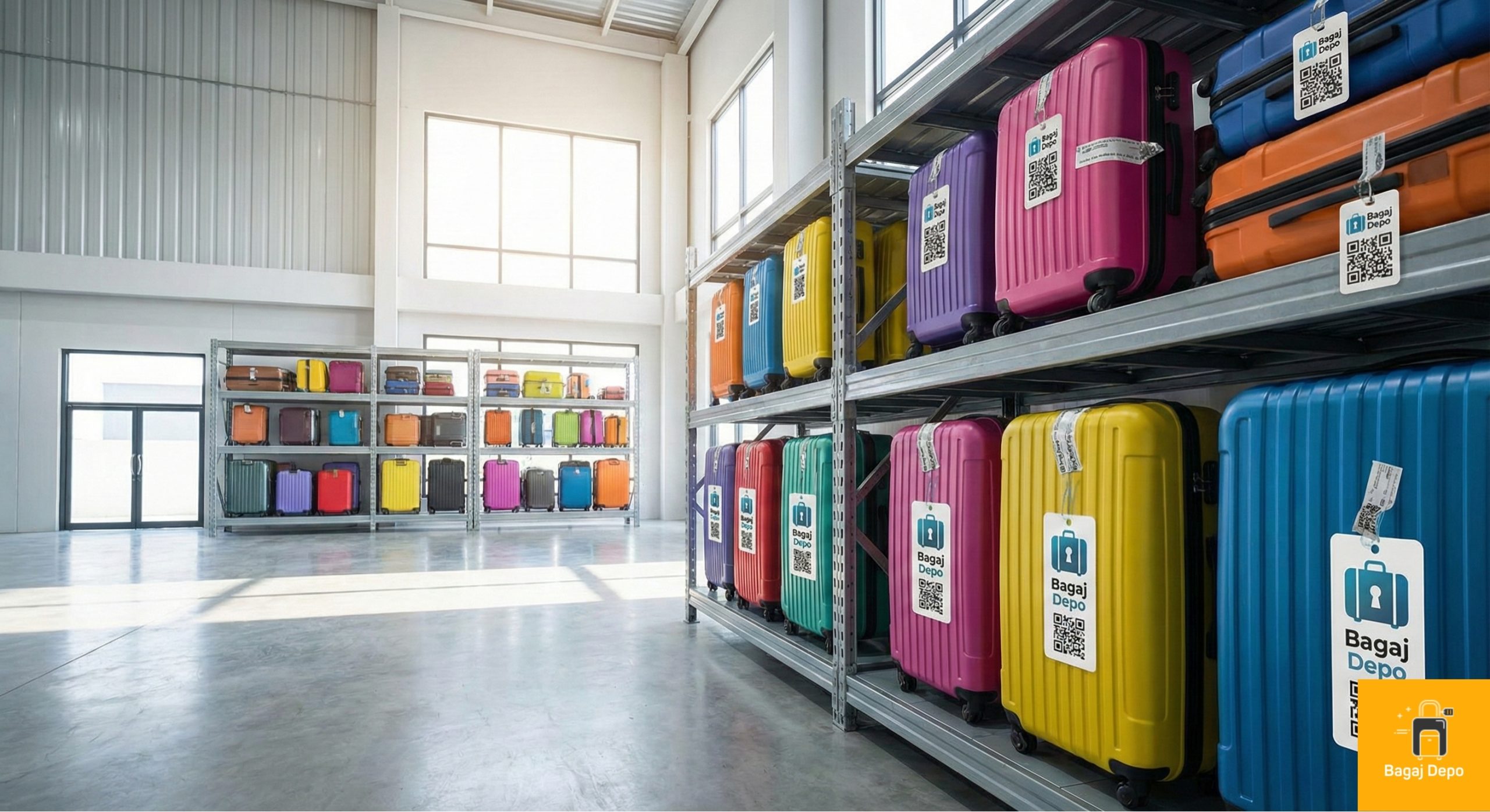 Mühürlü ve sigortalı valiz depolama sistemi - Bagaj Depo